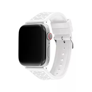 image of Coach - White Rubber Apple Watch Strap w/ "C" Logos 42mm & 44mm with sku:14700080-powersales