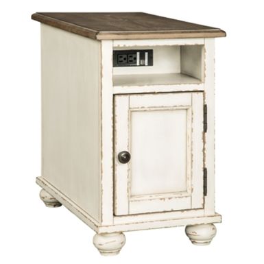 image of White/Brown Realyn Chair Side End Table with sku:t523-7-ashley