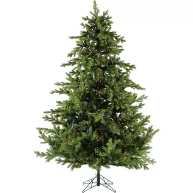 Fraser Hill Farm 9.0' Woodside Pine Tree, Multi-Color/Clear LED Lights, Easy Connect, Remote