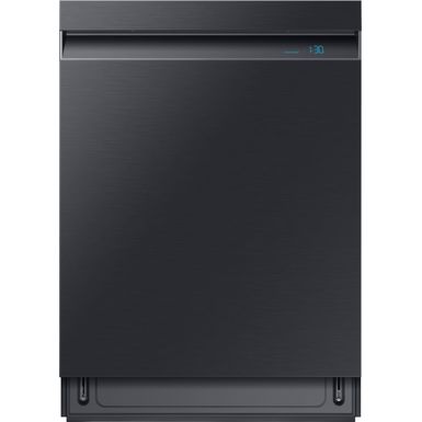 image of Samsung - Linear Wash 24" Top Control Built-In Dishwasher with AutoRelease Dry, 39 dBA - Black Stainless Steel with sku:dw80r9950ug-electronicexpress