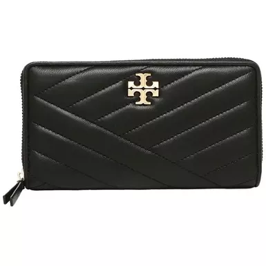 Tory Burch Kira Chevron Zip Continental Wallet (Black)