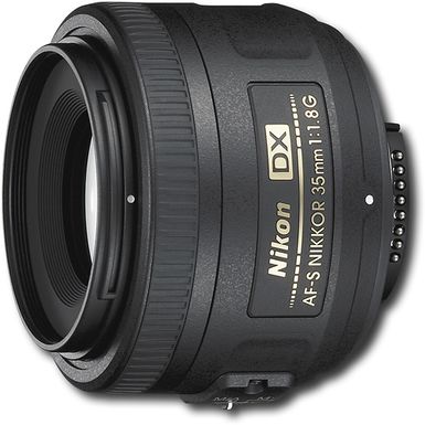 image of Nikon - AF-S DX NIKKOR 35mm f/1.8G Standard Lens - Black with sku:bb11042584-9542328-bestbuy-nikon