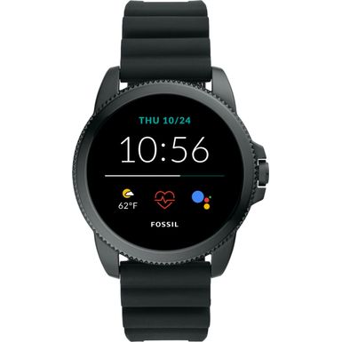 image of Fossil - Gen 5e Smartwatch 44mm Silicone - Black with sku:bb21637844-6430629-bestbuy-fossil