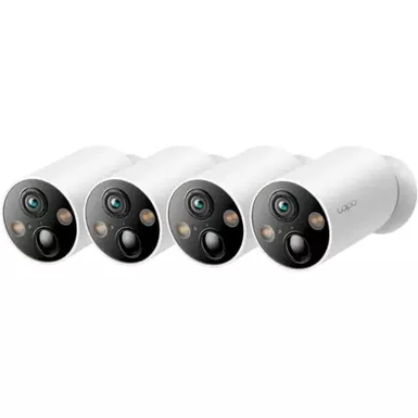 image of TP-Link - Tapo 4-Camera Indoor/Outdoor 2K QHD Wireless Home Security Surveillance System with adjustable magnetic base - White with sku:bb22147702-bestbuy