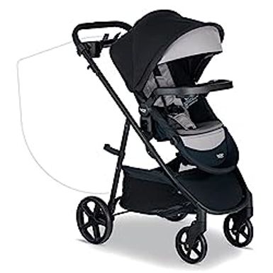 image of Britax Brook+ Modular Baby Stroller, Ultra-Lightweight Infant and Toddler Stroller with SafeWash Insert and 4 Ways to Stroll, Graphite Onyx with sku:b0bwhclqkq-amazon