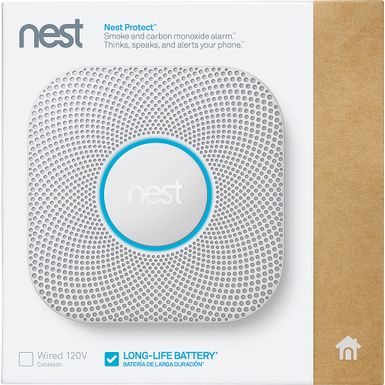 Alt View Zoom 12. Google - Nest Protect 2nd Generation (Battery) Smart Smoke/Carbon Monoxide Alarm - White