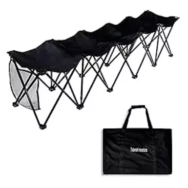 image of Trademark Innovations Portable 5-Seater Sports Bench, Black with sku:b0b7q8c64d-amazon