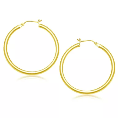 14k Yellow Gold Polished Hoop Earrings (40 mm)