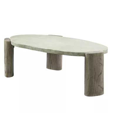 ACME Jacinda Coffee Table, Weathered Gray & Oak Finish