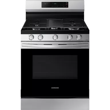 Samsung - 6.0 cu. ft. Freestanding Gas Range with 18K BTU Dual Power Burner, WiFi & Self Clean - Stainless Steel