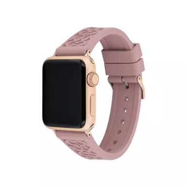 image of Coach - Blush Rubber Apple Watch Strap w/ "C" Logos 38mm & 40mm with sku:14700040-powersales