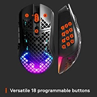 SteelSeries Aerox 9 Wireless – Ultra-Lightweight Wireless Gaming Mouse – 18000 CPI – TrueMove Air Optical Sensor - Water Resistant– 180...