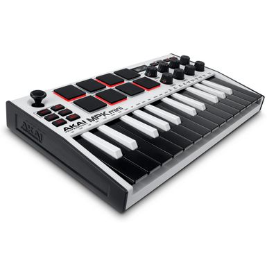 image of Akai MPK Mini MK3 25-Key MIDI Controller, White with sku:akmpkmini3w-adorama