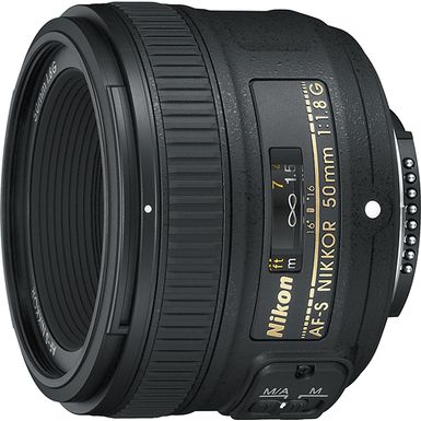 image of Nikon - AF-S NIKKOR 50mm f/1.8G Standard Lens - Black with sku:bb11674240-3188049-bestbuy-nikon
