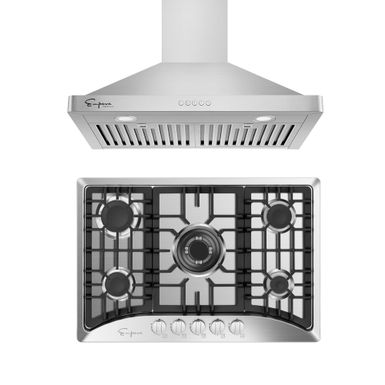 image of 2 Piece Kitchen Package with 30" Gas Cooktop & 30" Ducted Wall Mount Range Hood - Silver with sku:-_apsd3vvc-sjtmwgntbaqstd8mu7mbs-overstock