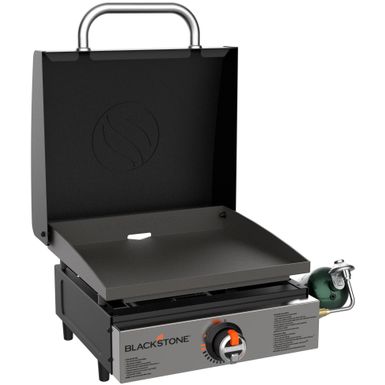 image of Blackstone - 17-in. Countertop Outdoor Griddle with Hood - Black with sku:bb22106359-6528672-bestbuy-blackstone