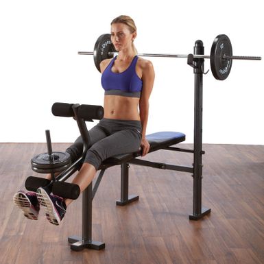 Pure Fitness Multi-purpose Mid-width Weight Bench - Blue/grey