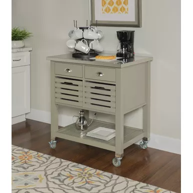 image of Rembert Kitchen Cart Grey with sku:lfxs1554-linon