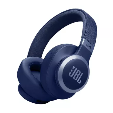 image of JBL - Live 770NC True ANC Wireless Over Ear Headphones Blue with sku:jbllive770ncbluam-powersales