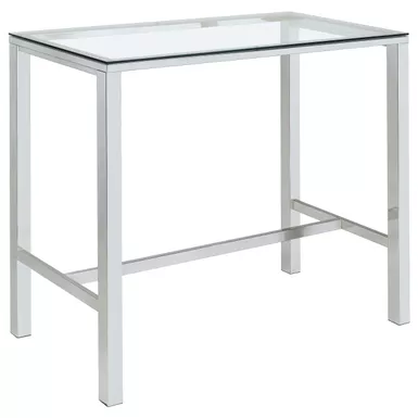 image of Tolbert Bar Table with Glass Top Chrome with sku:104873-coaster