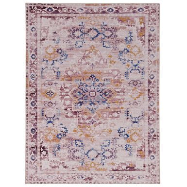 image of Wagner Pink And Gold 3X5 Washable Area Rug with sku:lfxsr2497-linon