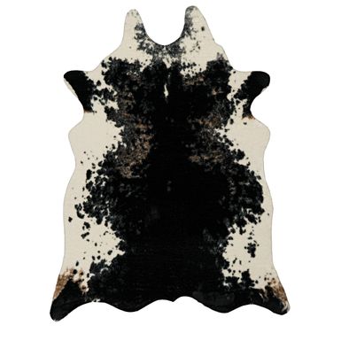image of Darragh Faux Cow Hide Black And White Area Rug with sku:lfxsr1092-linon