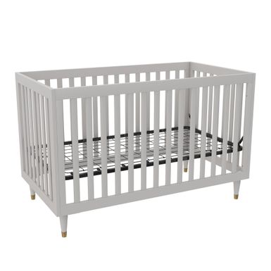 Little Seeds Rowan Valley Flint 3-in-1 Crib - White/Black with Wood Legs
