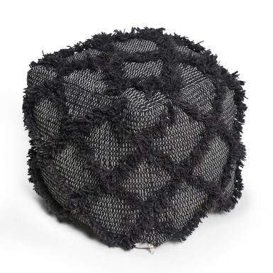 image of Jucar Handcrafted Boho Wool and Cotton Pouf by Christopher Knight Home - Brown with sku:cr1urekjklz8kqt7jzj4tastd8mu7mbs-overstock