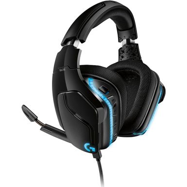 image of Logitech - G635 Wired 7.1 Surround Sound Over-the-Ear Gaming Headset for PC with LIGHTSYNC RGB Lighting - Black/Blue with sku:bb21154722-6320788-bestbuy-logitech