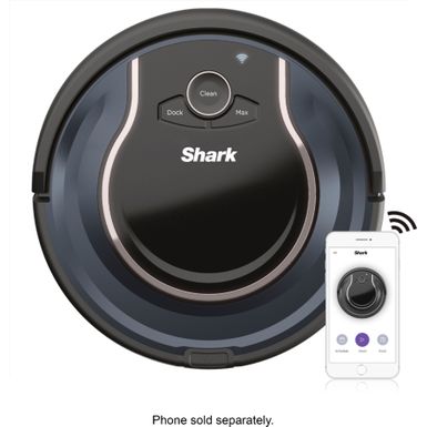 image of Shark - ION Robot RV761, Wi-Fi Connected, Robot Vacuum with Multi-Surface Cleaning - Black/Navy Blue with sku:bb21285775-6359272-bestbuy-shark