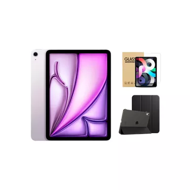 Apple - 11-inch iPad Air (Latest Model) M2 chip Wi-Fi 512GB - Purple With Black Case Bundle