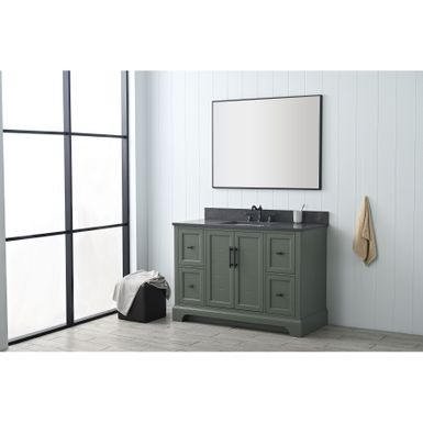 image of Vanity Art 48" Single Sink Bathroom Vanity with Engineered Marble Top & Backsplash - Vintage Green with sku:az3vxht3bndu0v-9jm9nrqstd8mu7mbs-overstock
