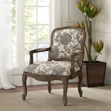 Sasha Exposed Wood Jacquard Upholstered Chair