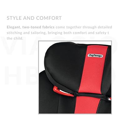 Viaggio HBB 120 - Booster Car Seat - for Children from 40 to 120 lbs - Made in Italy - Monza (Black/Red)
