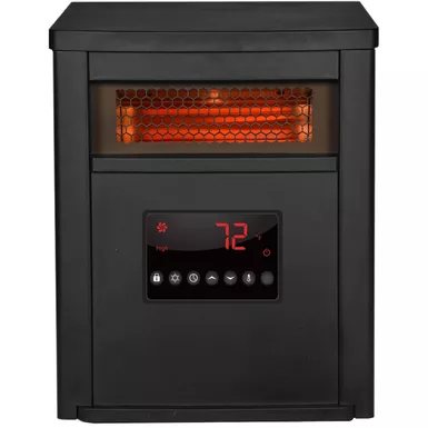 image of LifeSmart 6-Element Infrared Heater with Black Steel Cabinet with sku:ht1012r-almo