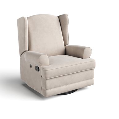 image of Storkcraft Serenity Wingback Upholstered Recline Glider - Ivory with sku:lrs3izvp0tx-iff51kklgastd8mu7mbs-overstock