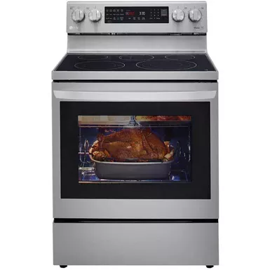 LG - 6.3 Cu. Ft. Smart Freestanding Electric Convection Range with EasyClean and InstaView - Stainless Steel