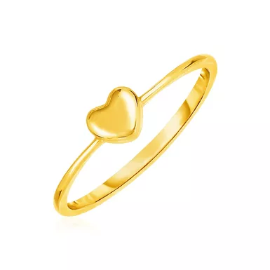 image of 14k Yellow Gold Ring with Puffed Heart (Size 7) with sku:d82675743-7-rcj