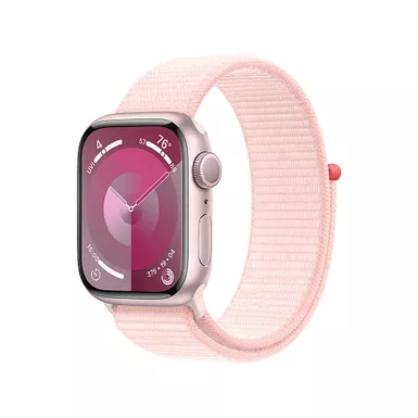 Apple Watch Series 9 GPS 41mm Pink Aluminum Case with Light Pink Sport Loop