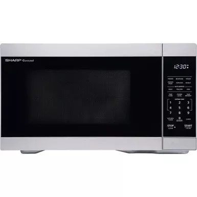 image of Sharp - 1.1 cu ft Stainless Countertop Microwave with 1000 watts - Silver with sku:bb22066151-bestbuy