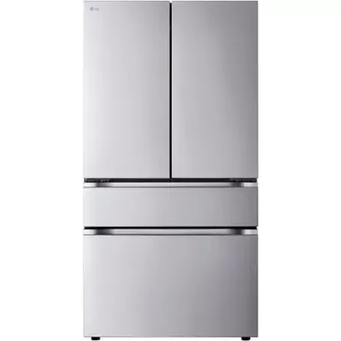 image of LG - 29.6 Cu. Ft. 4-Door French Door Smart Refrigerator with Full-Convert Drawer - Stainless Steel with sku:bb22188498-bestbuy