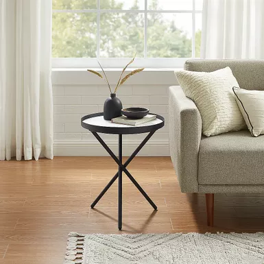Rent to own Walker Edison - Modern Glam Minimal Round Side Table ...