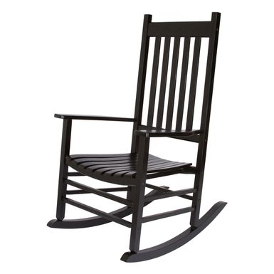 image of Porch & Den Steeplechase Genuine Hardwood Rocking Chair - Black with sku:-jstfvqqqfziauatorxyfastd8mu7mbs-overstock
