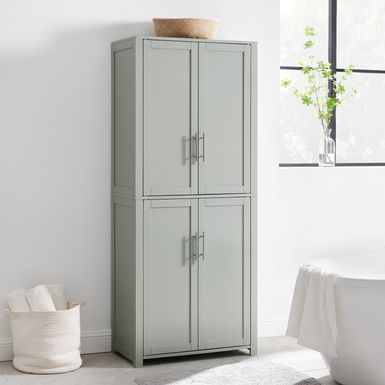 image of Savannah Tall Pantry - 28 "w x 15 "d x 67 "h - Grey with sku:2kffsrrehrfecxw5hke-_gstd8mu7mbs-cro-ovr