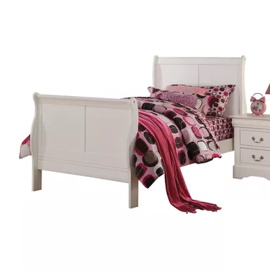 image of ACME Louis Philippe III Twin Bed, White with sku:24515t-acmefurniture