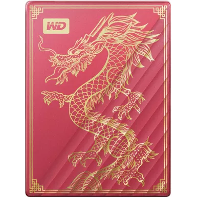 image of WD - My Passport Ultra 2TB External USB-C Portable Hard Drive with Limited Edition Dragon design - Red with sku:bb22260571-bestbuy