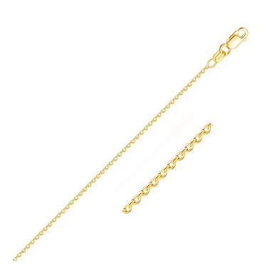 18k Yellow Gold Round Cable Link Chain 1.5mm (16 Inch)