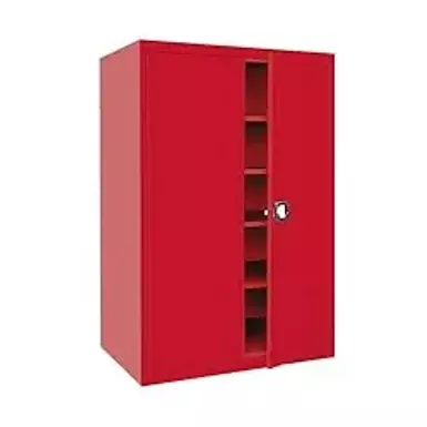 image of Sandusky Lee EA4R462472-01 Elite Garage Storage Cabinet, Steel Utility Cabinet with Adjustable Shelves, 72"H, Red with sku:b00fndecki-amazon