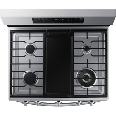 Alt View Zoom 13. Samsung - 6.0 Cu. Ft. Freestanding Gas Convection+ Range with WiFi and No-Preheat Air Fry - Stainless steel
