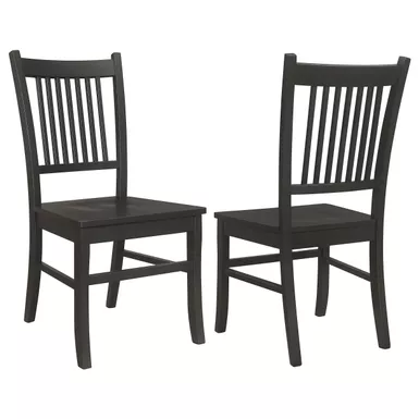 image of Marbrisa Slat Back Dining Side Chair Matte Black (Set of 2) with sku:123072-coaster
